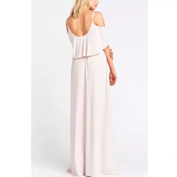 Show Me Your Mumu Caitlin Ruffle Maxi Dress OATMEAL Color Size Medium - Picture 2 of 13